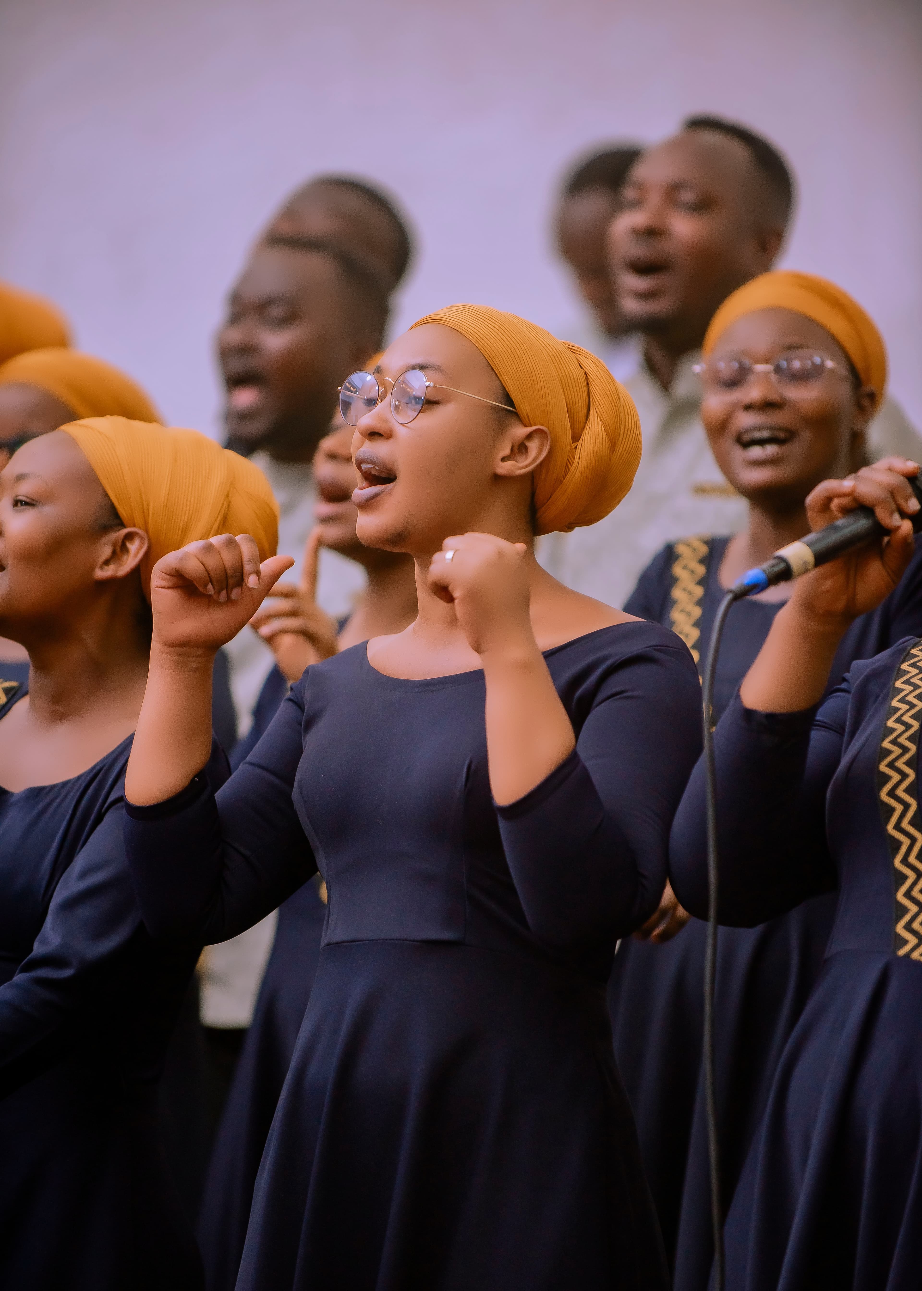 Close-up of Adonai Choir worship moment